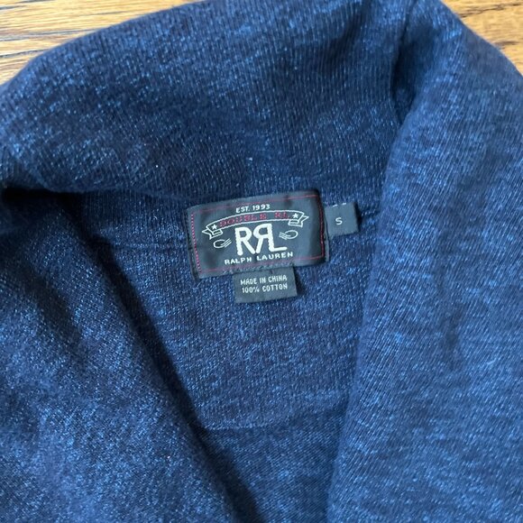RRL Double RL Ralph Lauren indigo jersey chore coat overshirt jacket cardigan - Picture 4 of 5